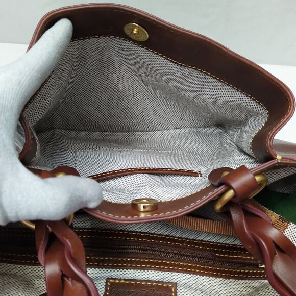 Dooney & Bourke Florentine Brown Leather Double Handle Large Tote Shoulder Bag - Picture 14 of 16